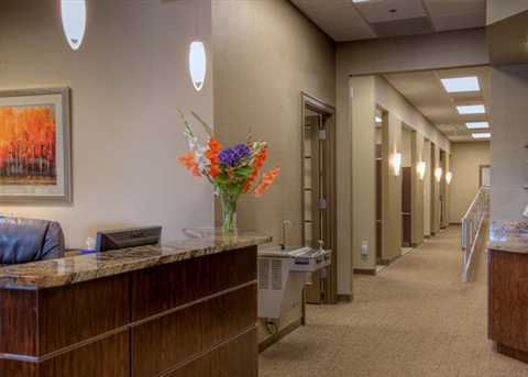 Dental office hallway