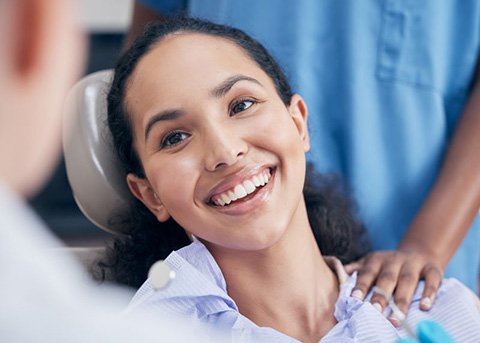 Close-up of happy dental patient